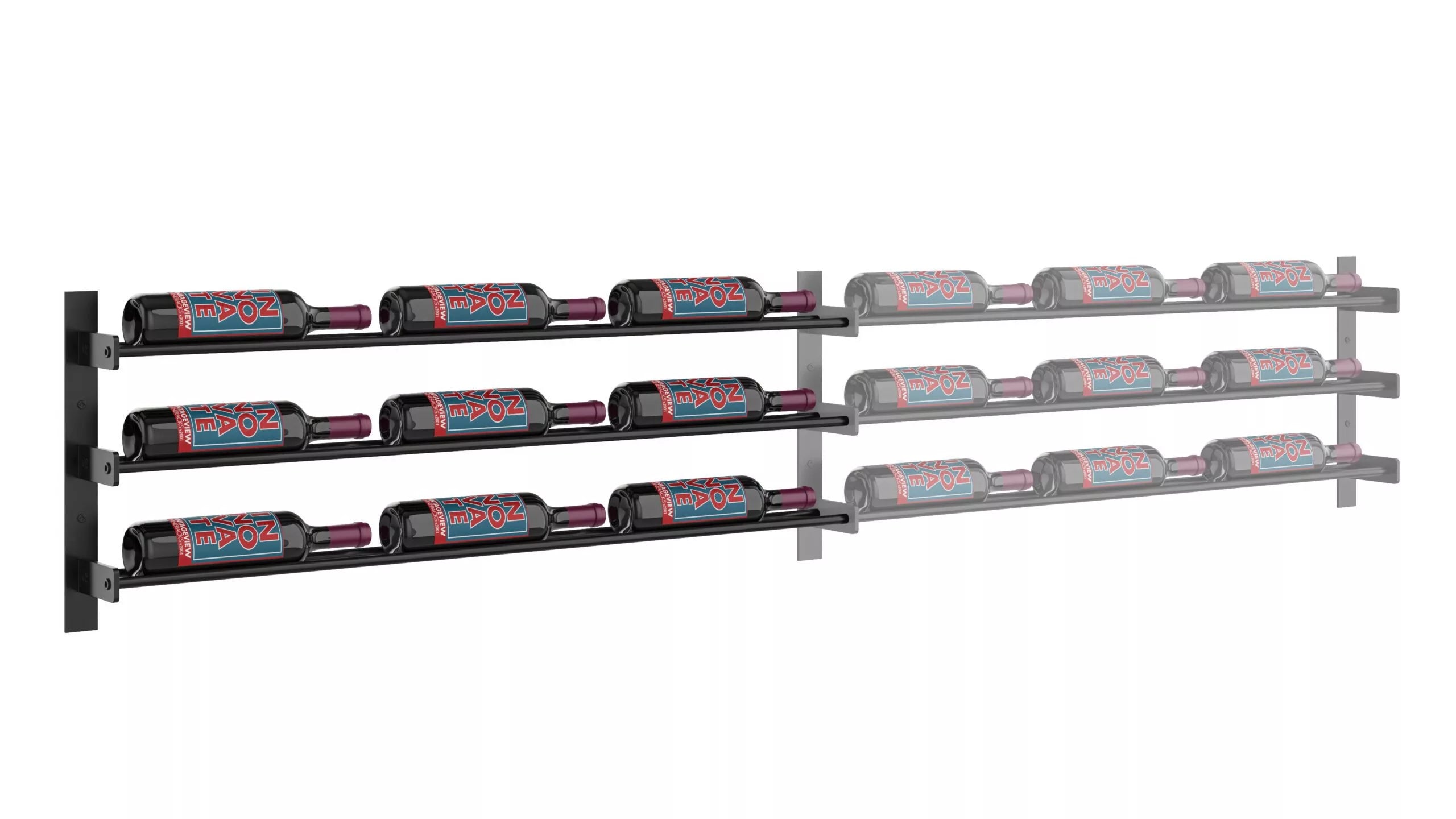 VintageView Evolution Wine Wall 15 3C Extension (wall mounted metal wine rack exansion pack)