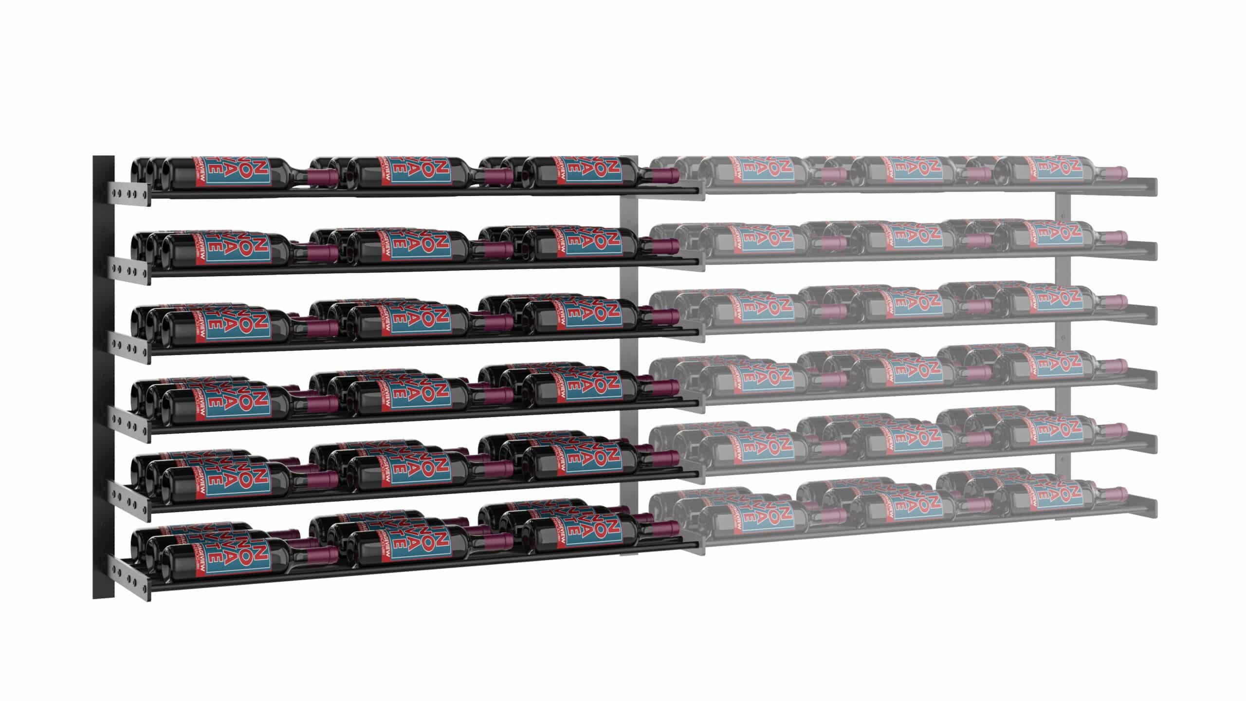 VintageView Evolution Wine Wall 30 3C Extension (wall mounted metal wine rack expansion pack) Matte Black 54 Bottles Triple