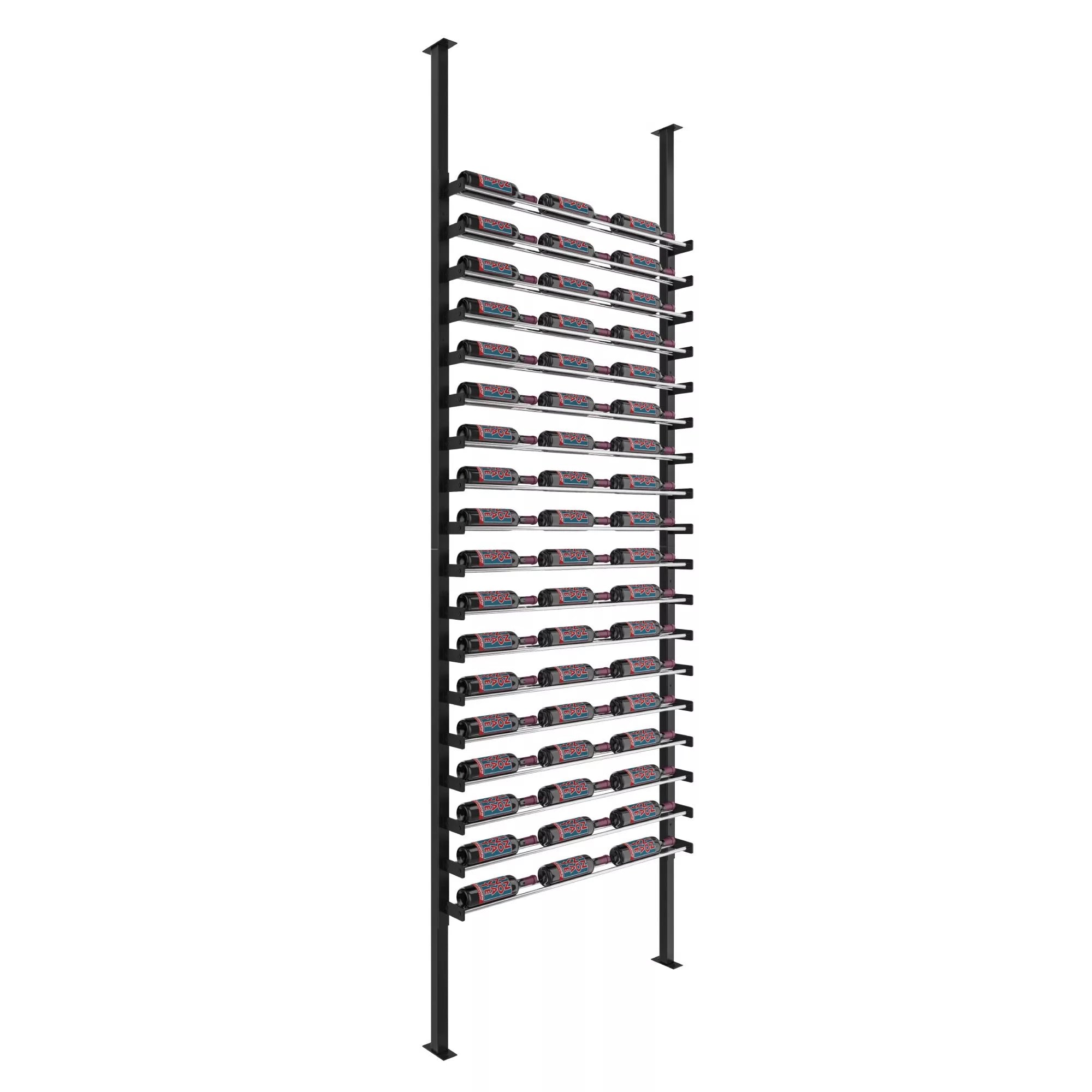VintageView Evolution Single Sided Wine Wall Post Kit 10 3C (floor-to-ceiling wine rack system) Matte Black Golden Bronze 54 Bottles - Single Deep
