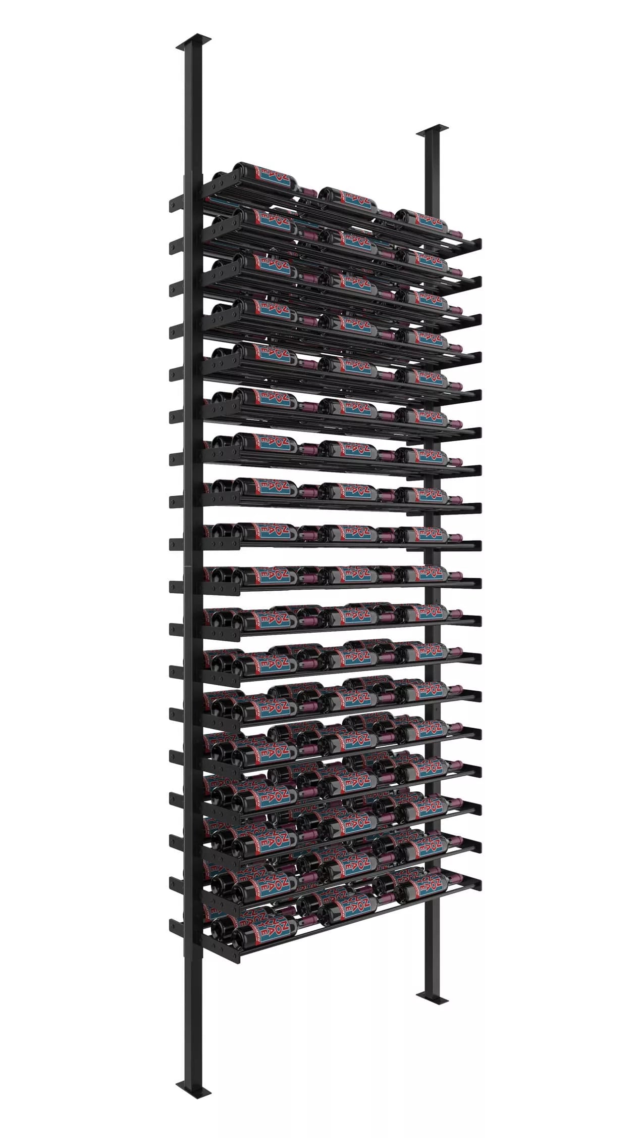 VintageView Evolution Double Sided Wine Wall Post Kit 10 3C (floor-to-ceiling wine rack system) Matte Black 162 Bottles (Single, Double)