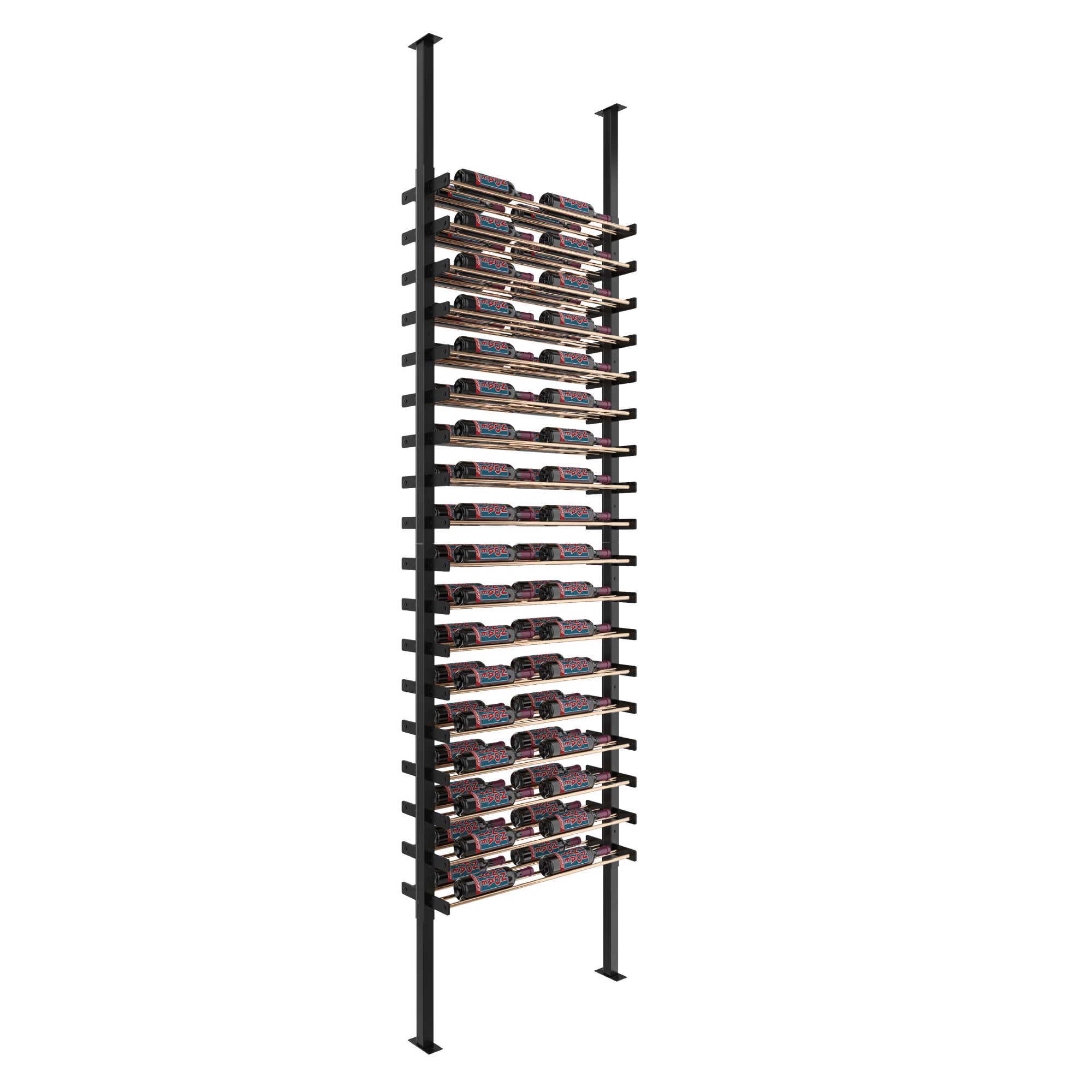 VintageView Evolution Double Sided Wine Wall Post Kit 10 2C (floor-to-ceiling wine rack system) Matte Black Golden Bronze 72 Bottles - (Single Single)