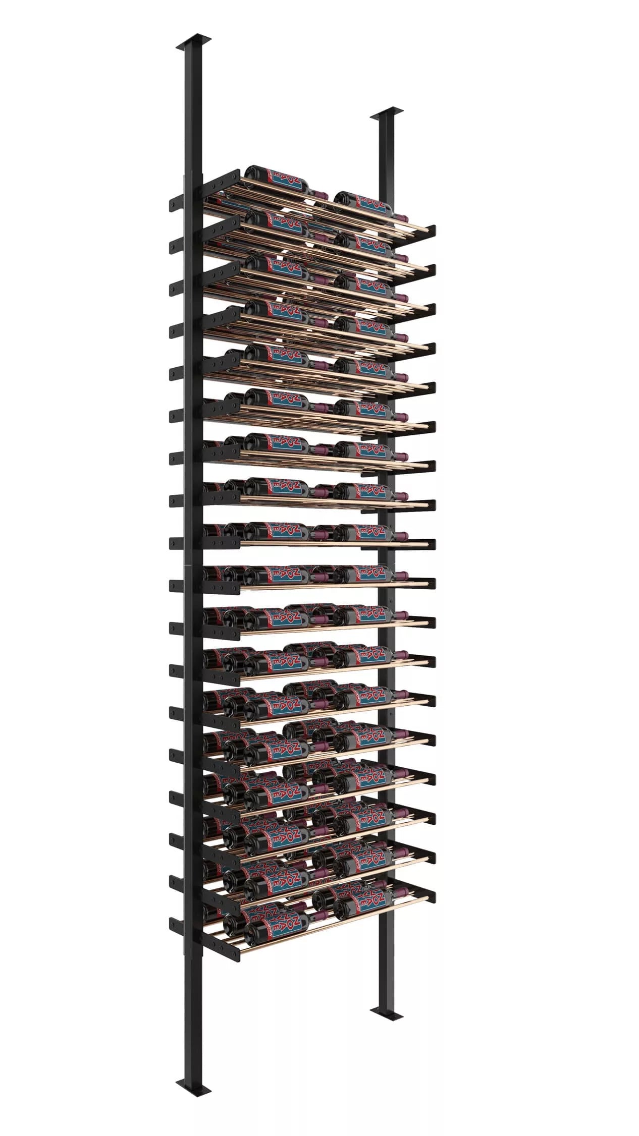 VintageView Evolution Double Sided Wine Wall Post Kit 10 2C (floor-to-ceiling wine rack system) Matte Black Golden Bronze 108 Bottles - (Single Double)