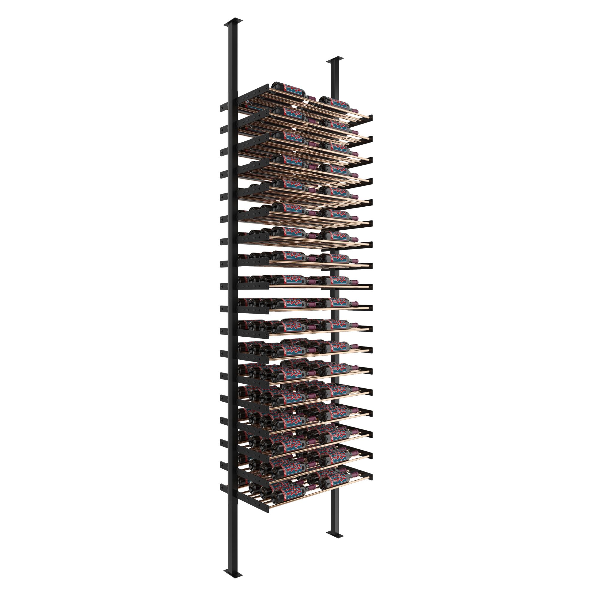 VintageView Evolution Double Sided Wine Wall Post Kit 10 2C (floor-to-ceiling wine rack system) Matte Black Golden Bronze 144 Bottles - (Single Triple)