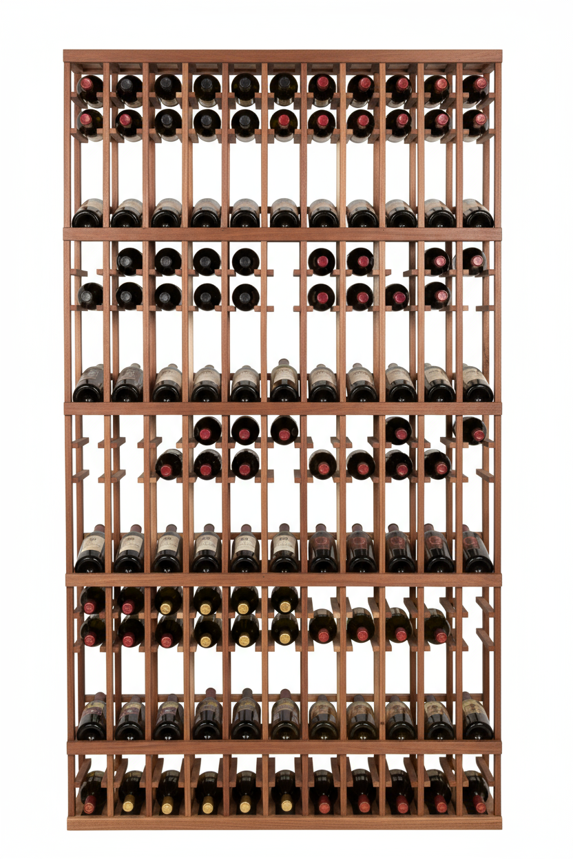 Vente au détail 12 bouteilles de 750 ml avec 4 rangées inclinées d'exposition - Casier à vin en bois premium