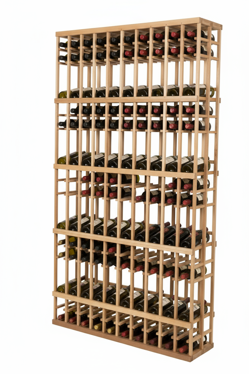 Vente au détail 12 bouteilles de 750 ml avec 4 rangées inclinées d'exposition - Casier à vin en bois premium