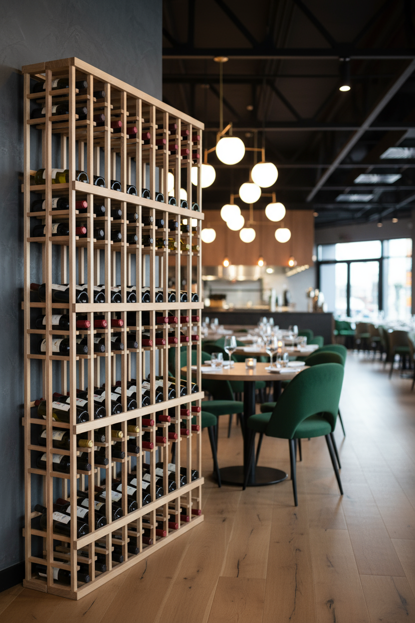 Vente au détail 12 bouteilles de 750 ml avec 4 rangées inclinées d'exposition - Casier à vin en bois premium