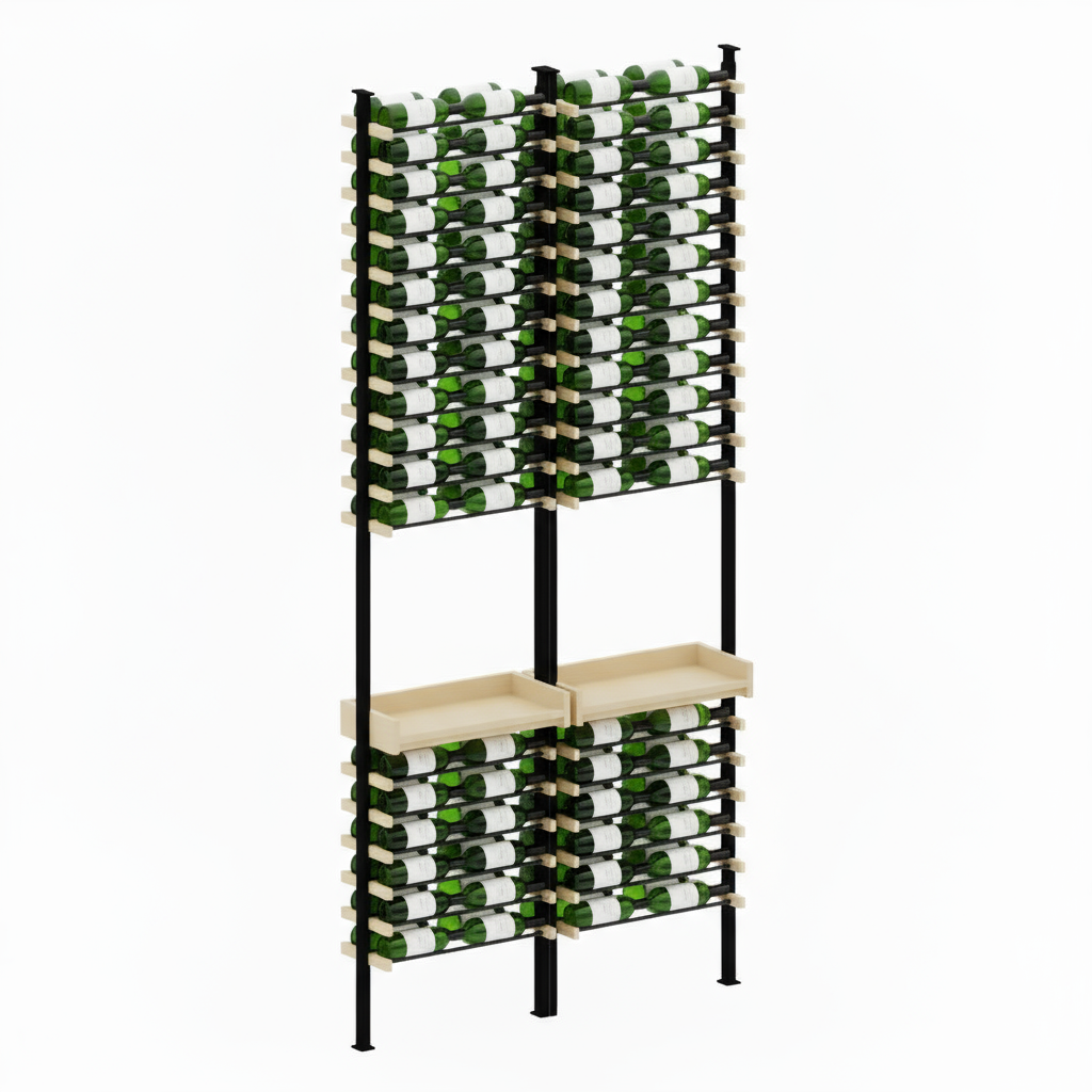 Premier Cru Wine Racks Premier Cru Modern - Savour - Double Double (57 1/4" Wide) - 3 Bottles Deep