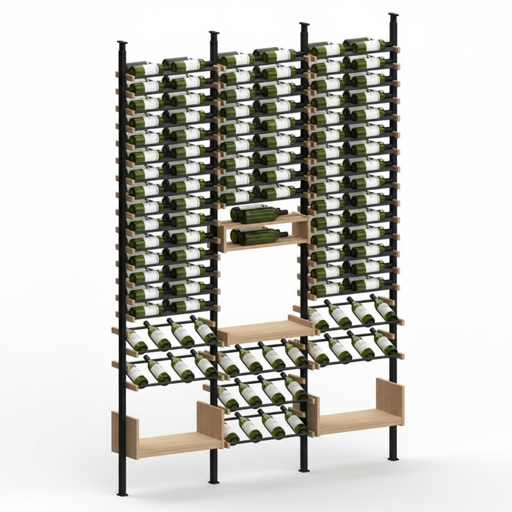 Premier Cru Wine Racks Premier Cru Modern - Complete - ORELIS (85 1/4" Wide) - 2 Bottles Deep