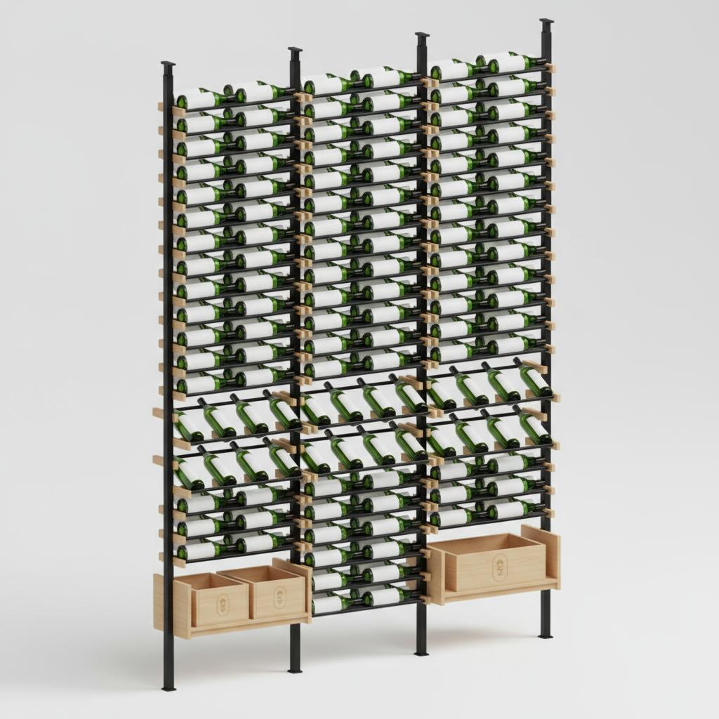 Premier Cru Wine Racks Premier Cru Modern - Complete - VELORA (85 1/4" Wide) - 2 Bottles Deep