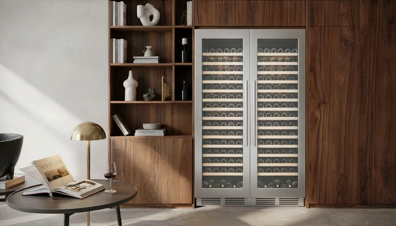 Vantaggio Wine Cellars V164 Single Zone Wine Cabinet Stainless Steel Doppio