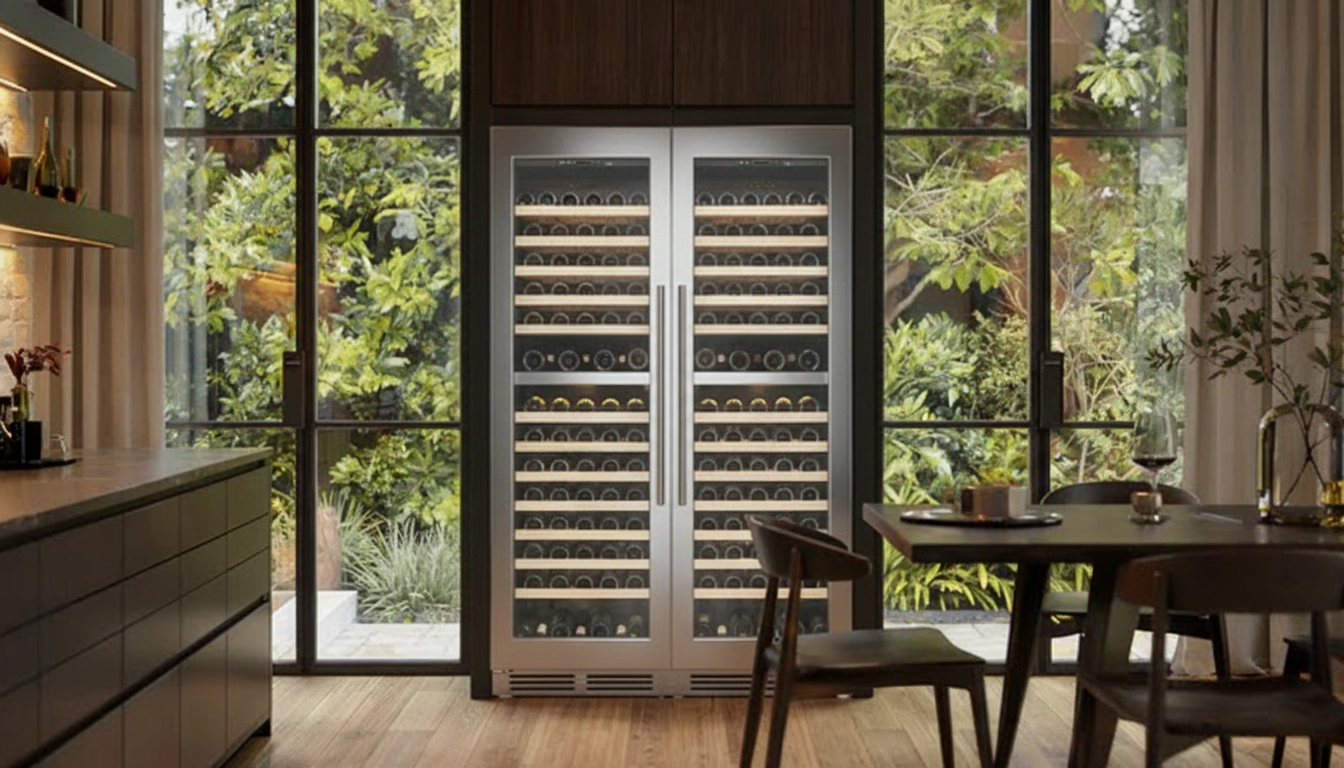 Vantaggio Wine Cellars V164 Dual Zone Wine Stainless Steel Cabinet Doppio