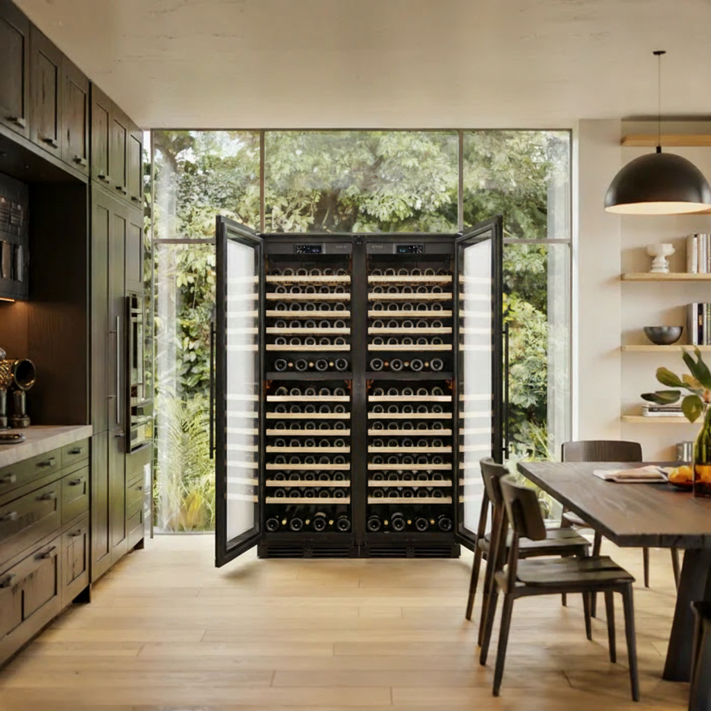 Vantaggio Wine Cellars V164 Dual Zone Wine Stainless Steel Cabinet Doppio
