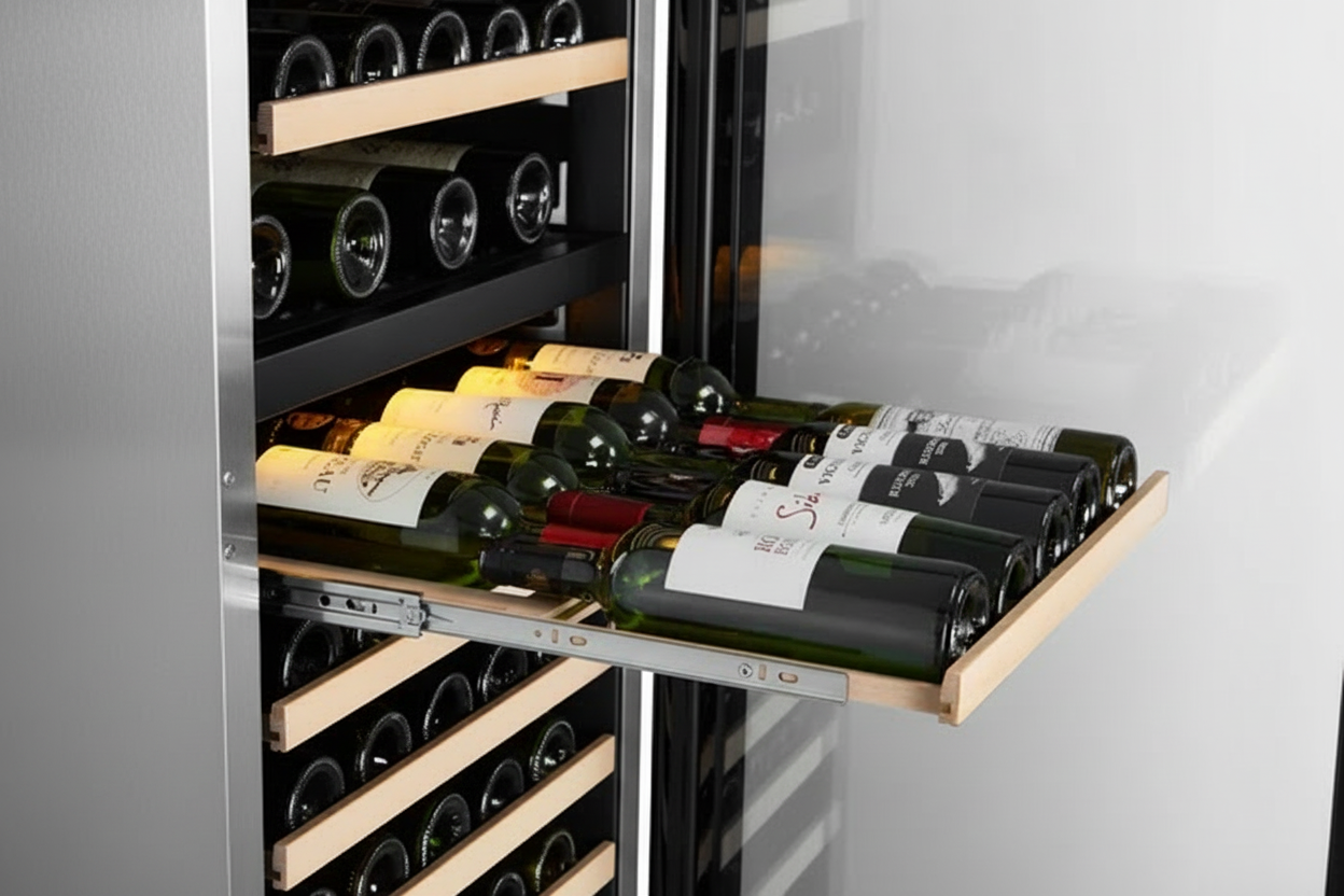 Vantaggio Wine Cellars V164 Dual Zone Wine Stainless Steel Cabinet Doppio