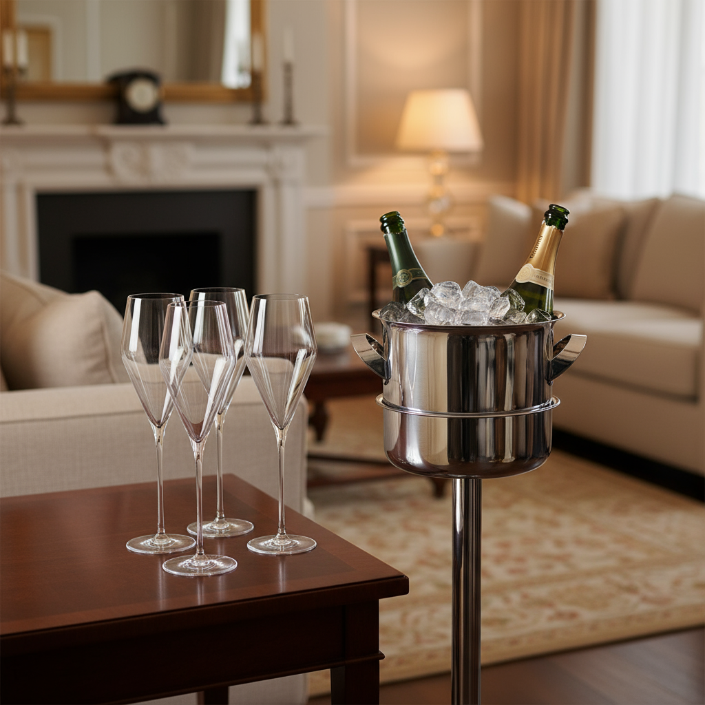 Zalto-Champagne Glasses + Triomphe-Wine Cooler & Stand Image8