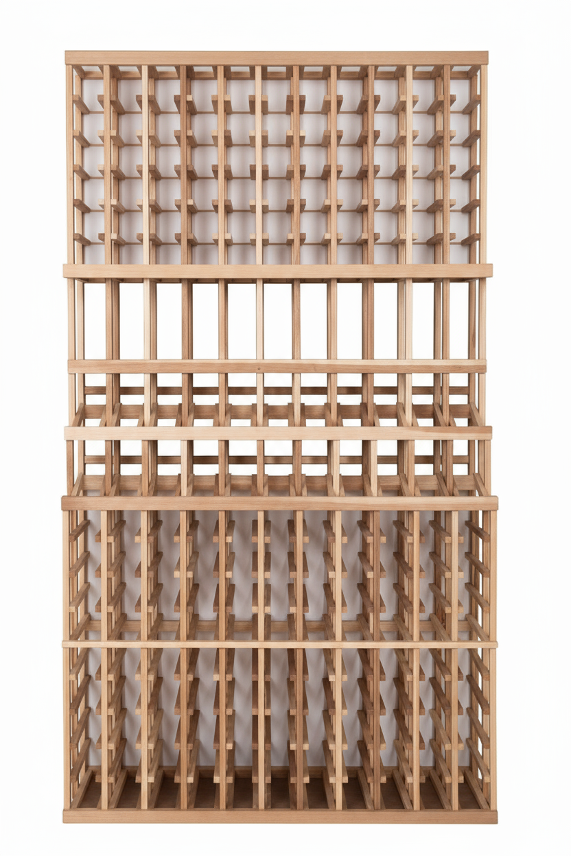 Retail 1 Double Deep Lower with 3 Display Rows - Premium Wooden Wine Racks