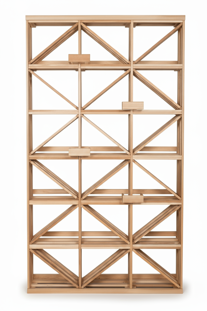 Retail 15 Box Diamond Bins with 5 Bottle Perches - Premium Wooden Wine Racks