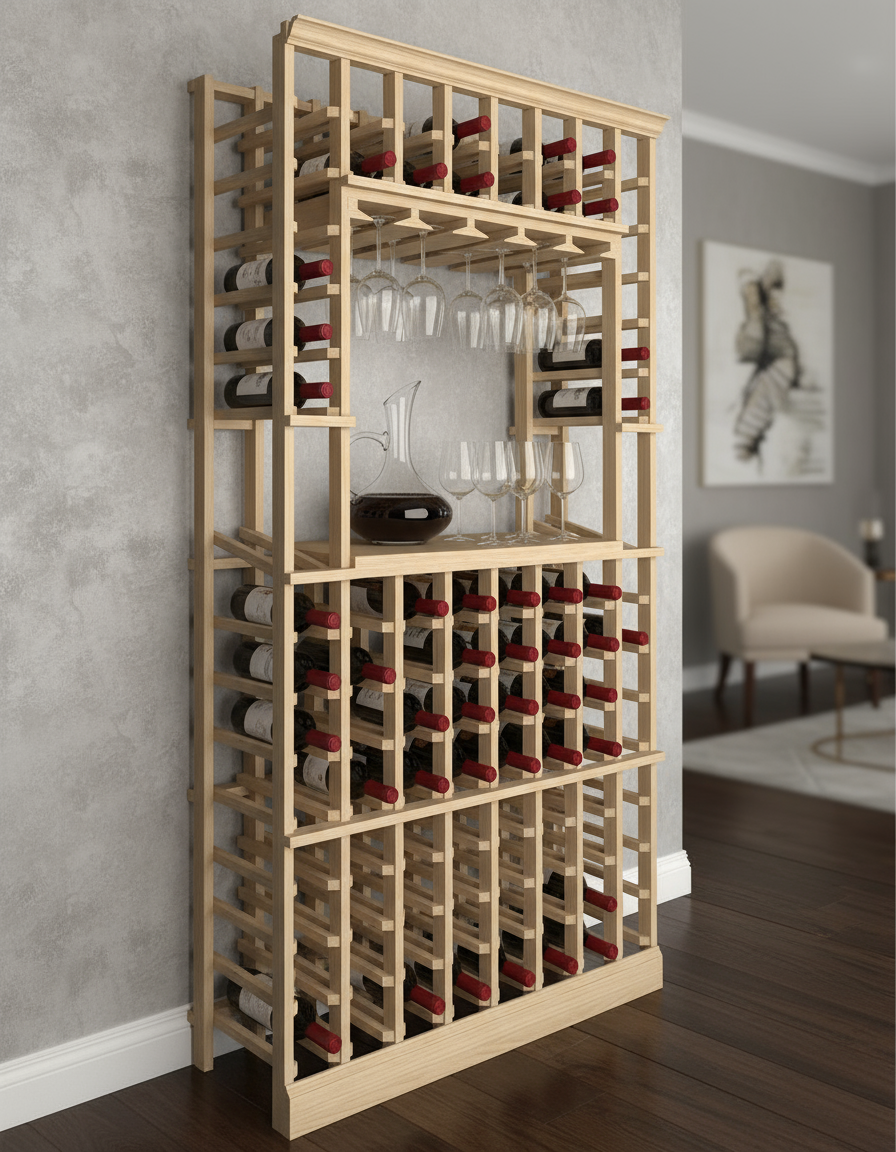 Tasting Niche with Standard Bottle 750ml - Premier Cru Premium Wooden Racking