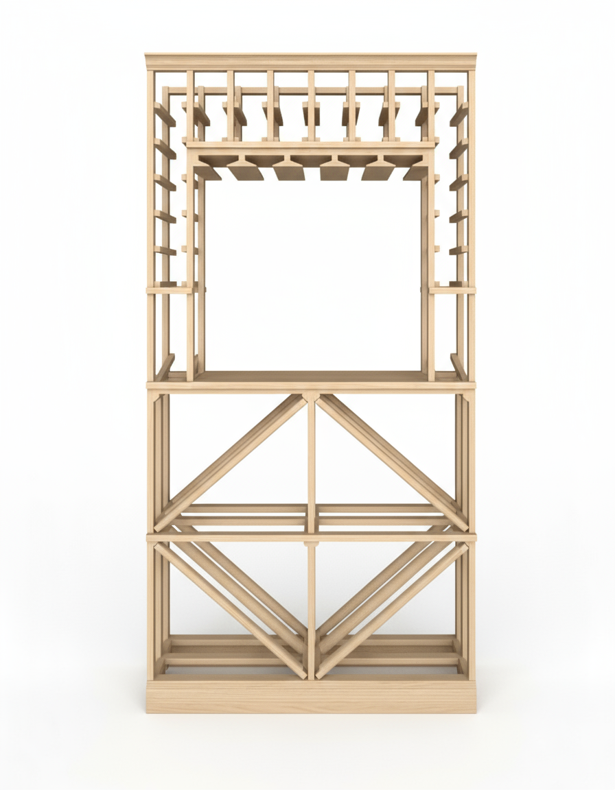 Tasting Niche with Diamond and Standard Bottle (750ml) - Premier Cru Premium Wooden Racking