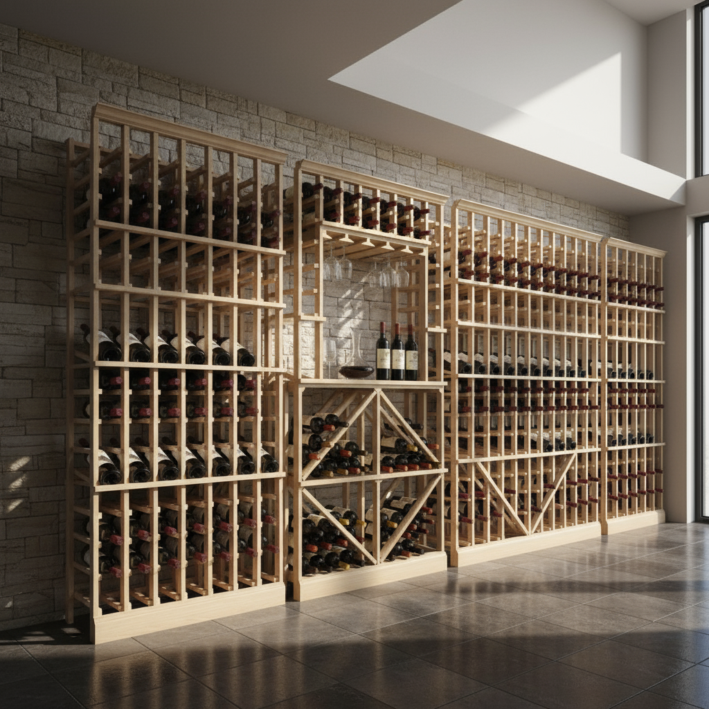 Premier Cru Wine Racks Tasting Niche with Diamond and Standard Bottle (750ml) - Premier Cru Premium Wooden Racking