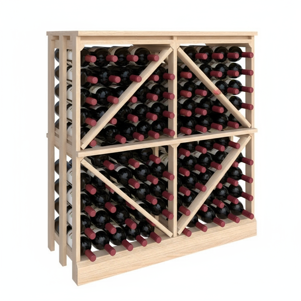 Half Height Diamond Bin - Premier Cru Premium Wooden Racking