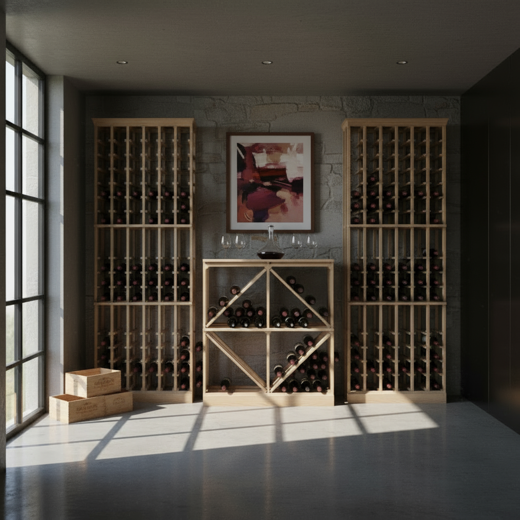 Half Height Diamond Bin - Premier Cru Premium Wooden Racking
