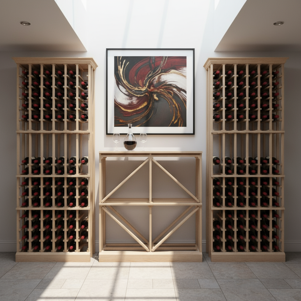 Half Height Diamond Bin - Premier Cru Premium Wooden Racking