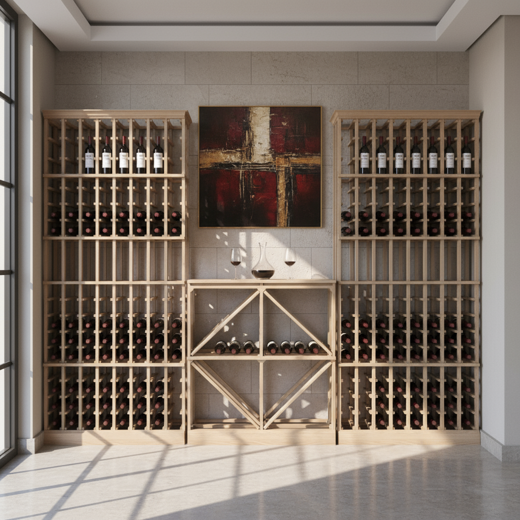 Half Height Diamond Bin - Premier Cru Premium Wooden Racking