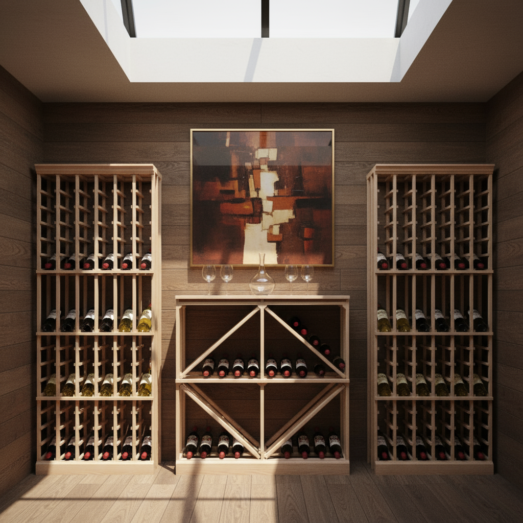 Half Height Diamond Bin - Premier Cru Premium Wooden Racking