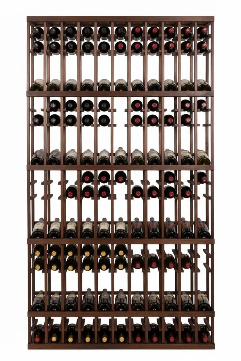 Retail 12 750ml with 4 Display Angled Rows - Premium Wooden Wine Racks