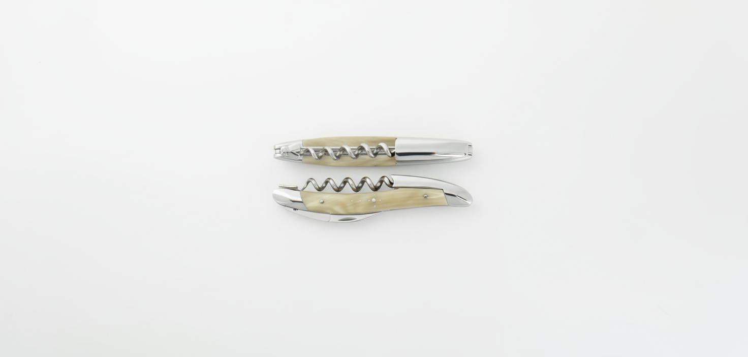 Forge de Laguiole Sommelier Knife Forge de Laguiole Shiny Finish With Light Horn Handle