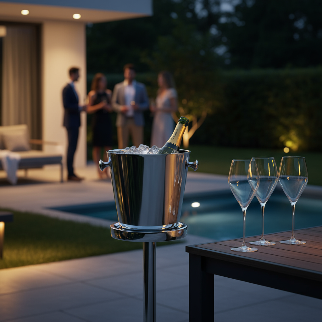 Modern Champagne Experience Set – RIEDEL Veloce Glasses + Capri Cooler with Stand