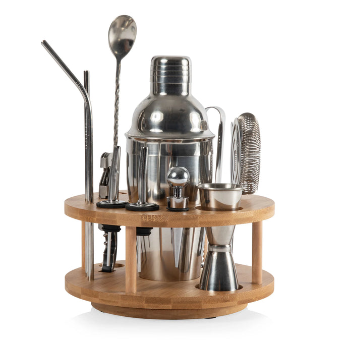 Legacy Lazy Susan Bar Tool Set (Bamboo & Stainless Steel)