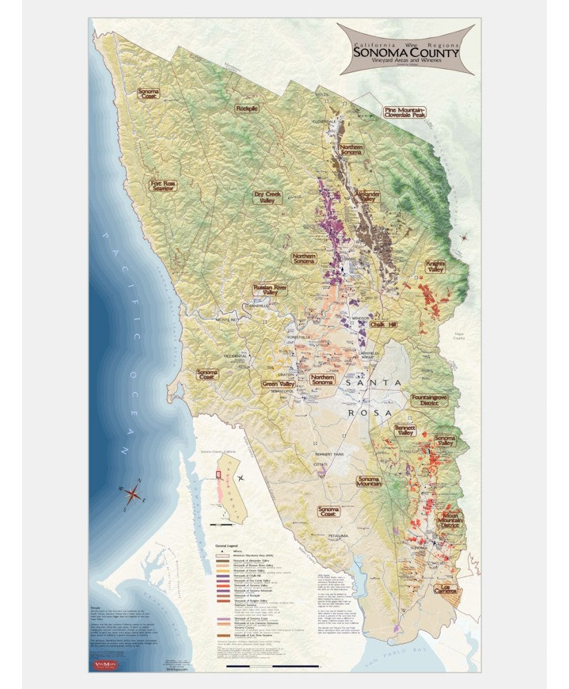 Vinmaps Sonoma County Wine Map
