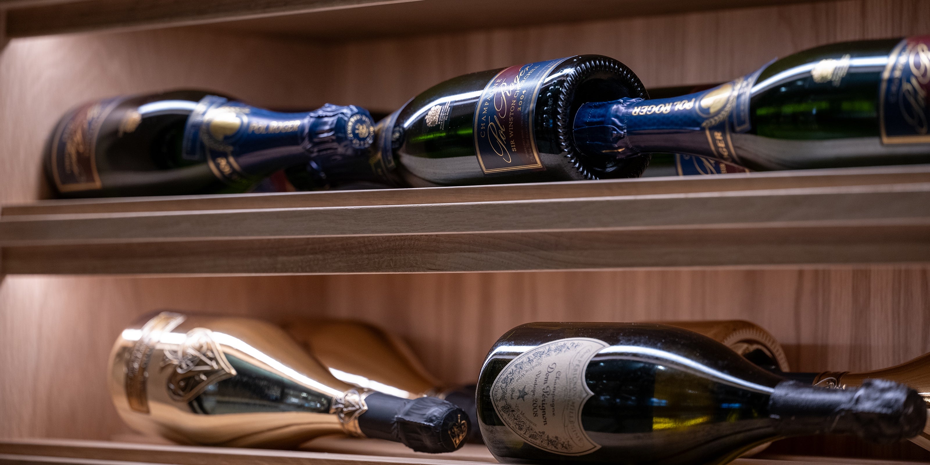 Wine bottles on wine racks