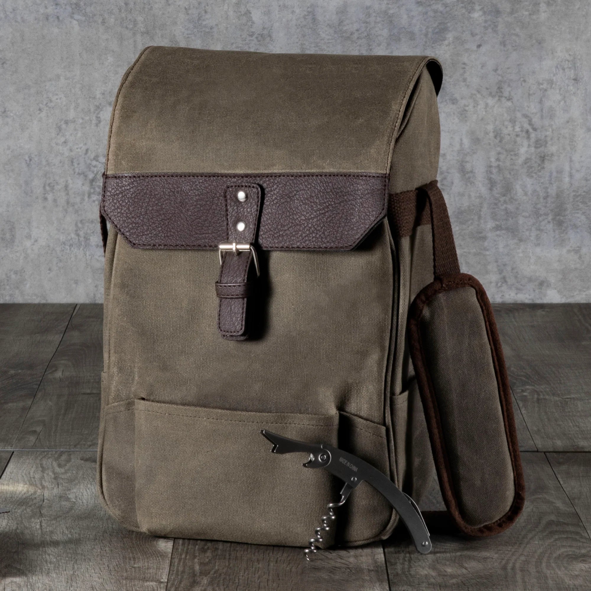 Legacy 2 Bottle Insulated Wine & Cheese Bag Khaki Green