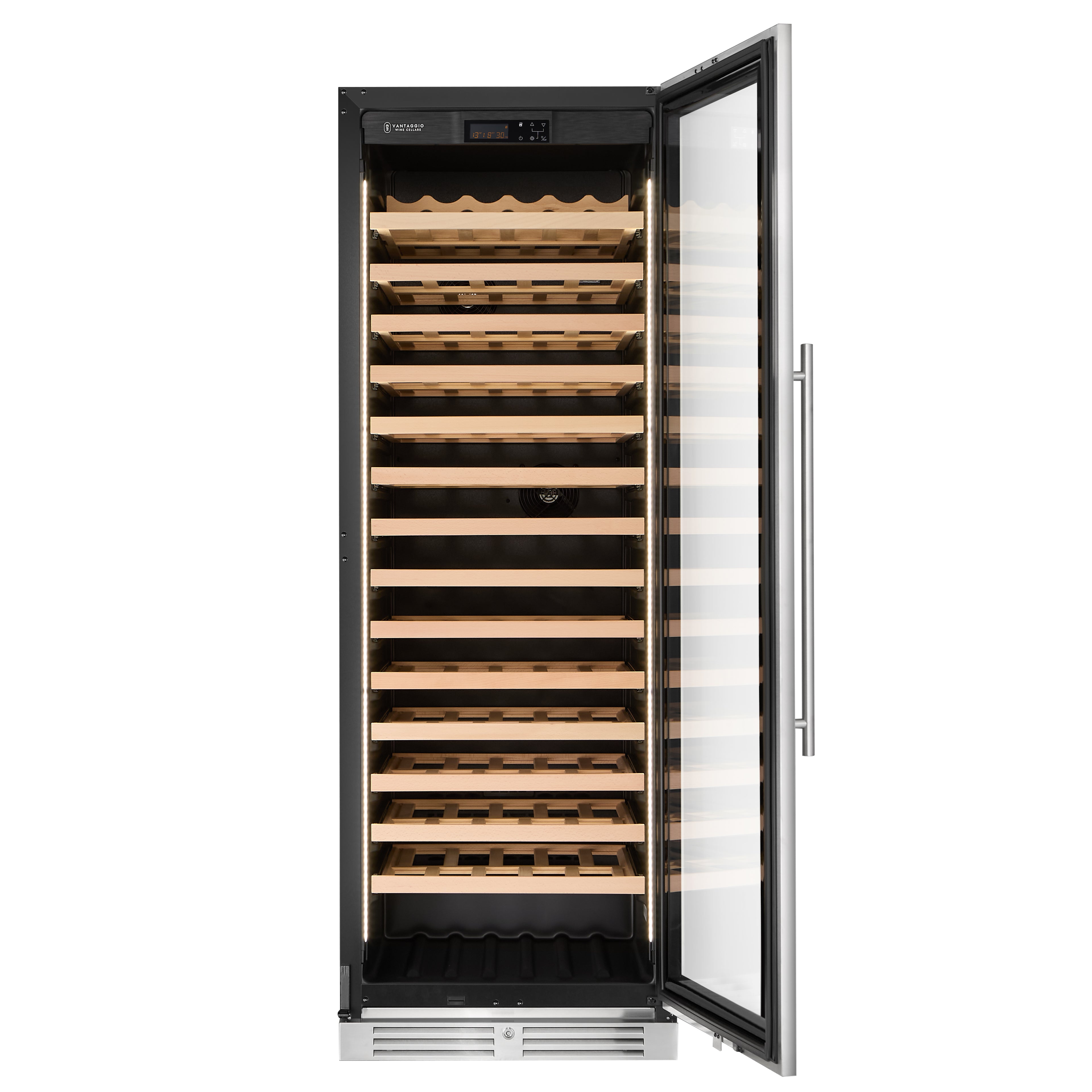 v164 stainless single zone door opened without wine