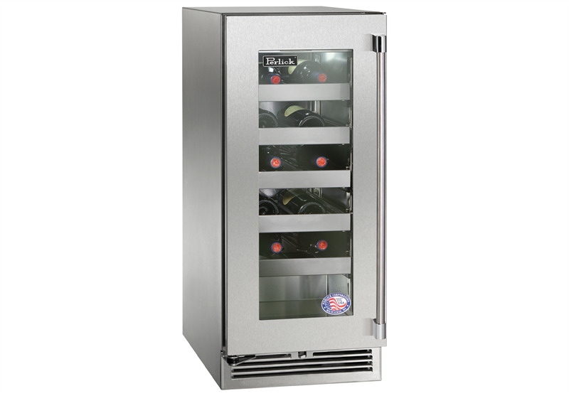 15 Glass Door - Stainless Steel Perlick Wine Reserve Indoor