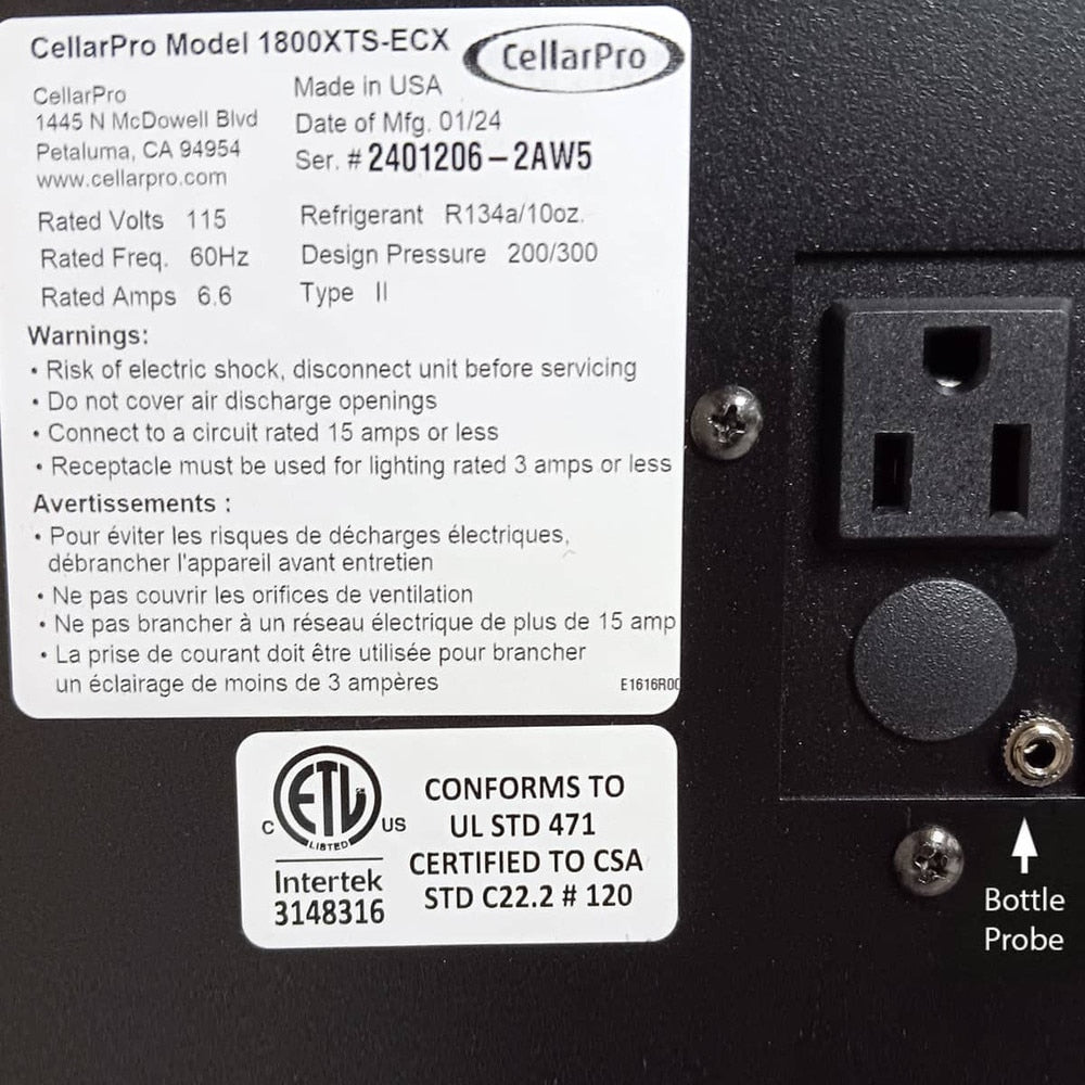 CellarPro 1800XTS Wine Cellar Cooling Unit