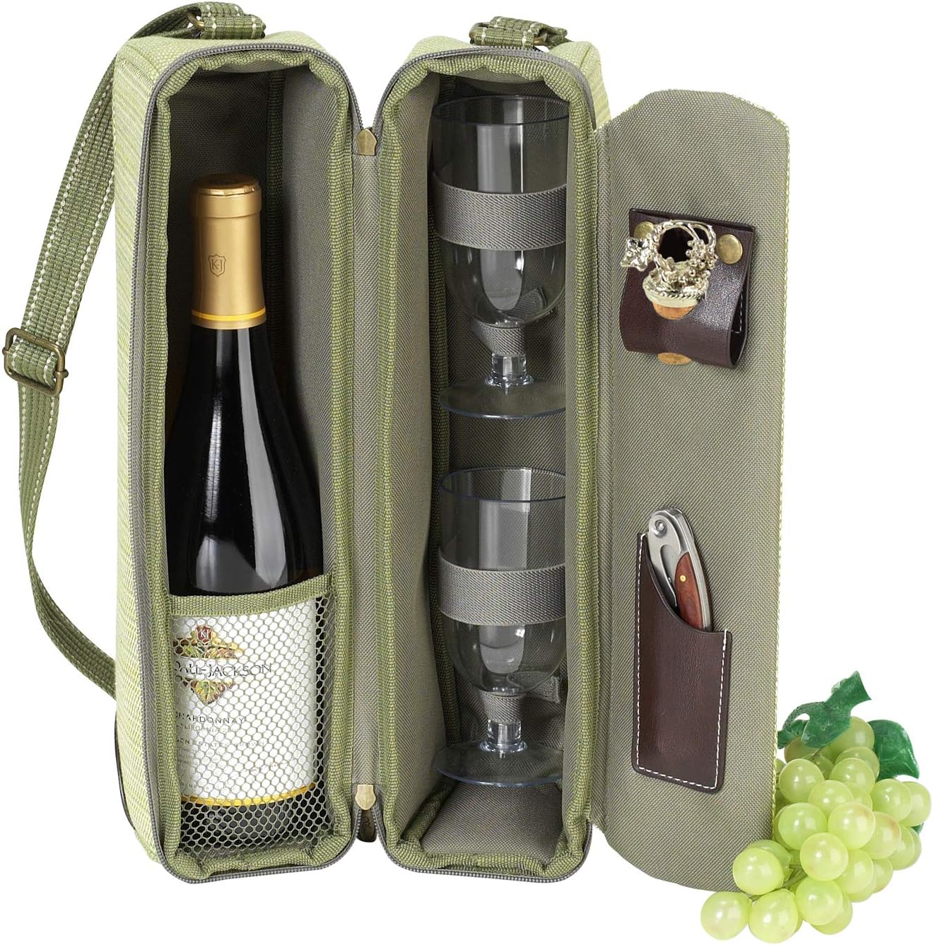 London Wine Carrier (Olive/Tweed)