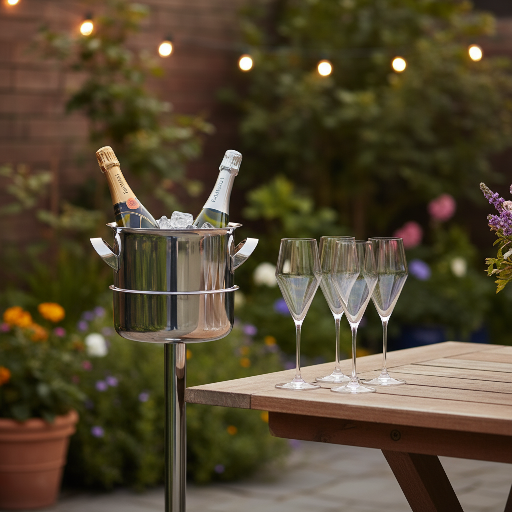 Zalto-Champagne Glasses + Triomphe-Wine Cooler & Stand Image2