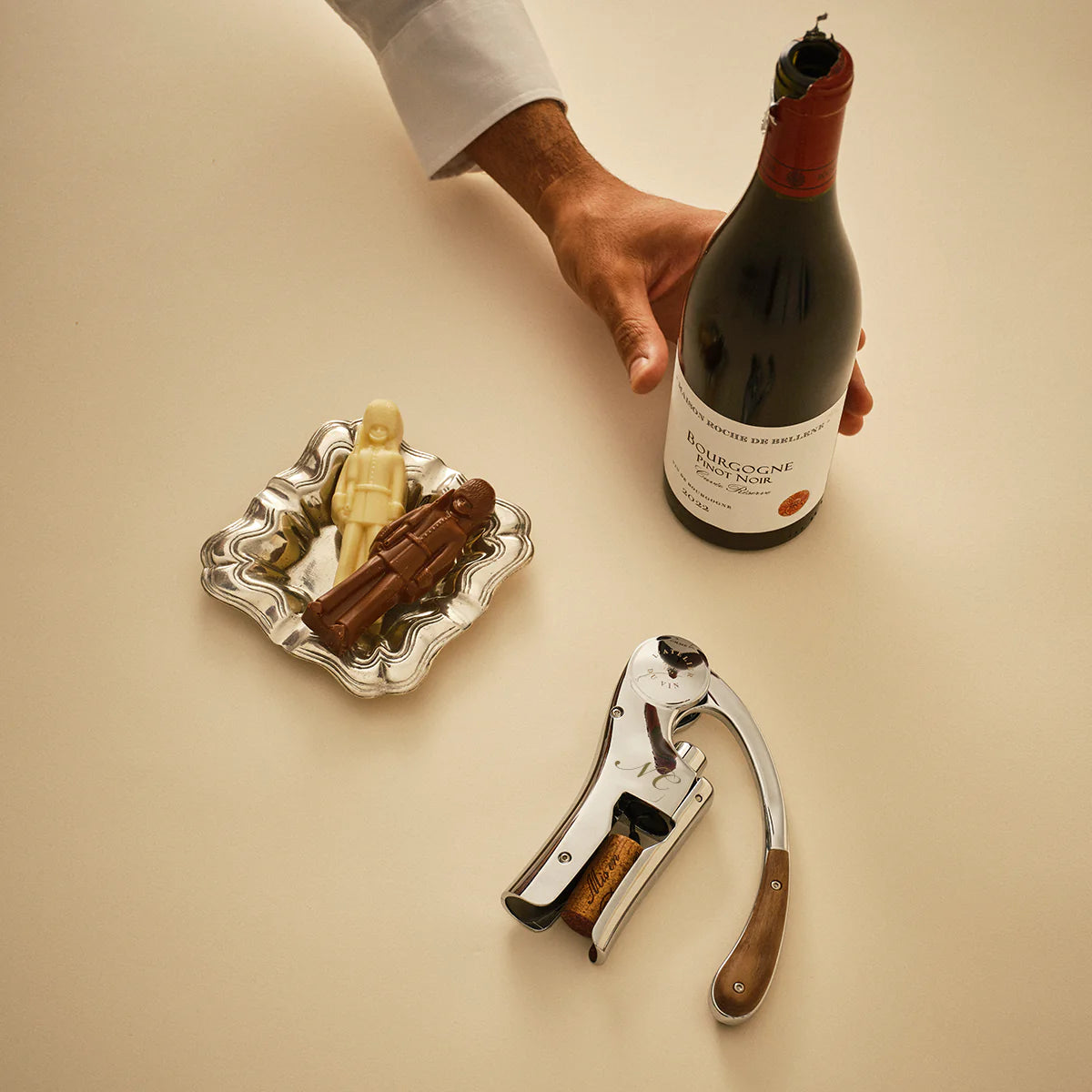 L'Atelier du Vin Oeno Motion Silver & Wood tire-bouchon