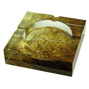 Crystal Cigar Ashtray - Tobacco Leaf