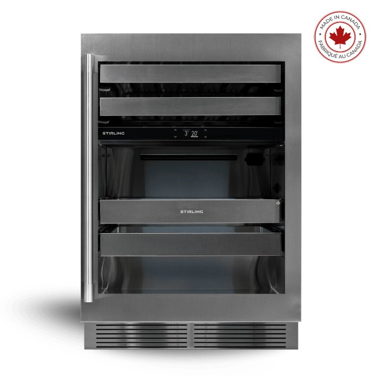 S4-D250SS/PANR: 24" Dual Zone Wine & Beverage Cooler - Made in Canada