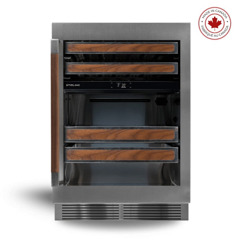 S4-D275SS/PANR: 24″ Dual Zone Stainless Steel Wine Cooler - Made In Canada