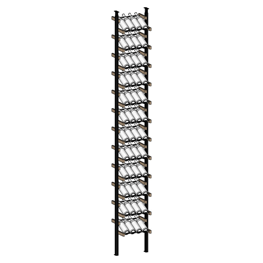 Tall Display wine rack with multiple shelves.