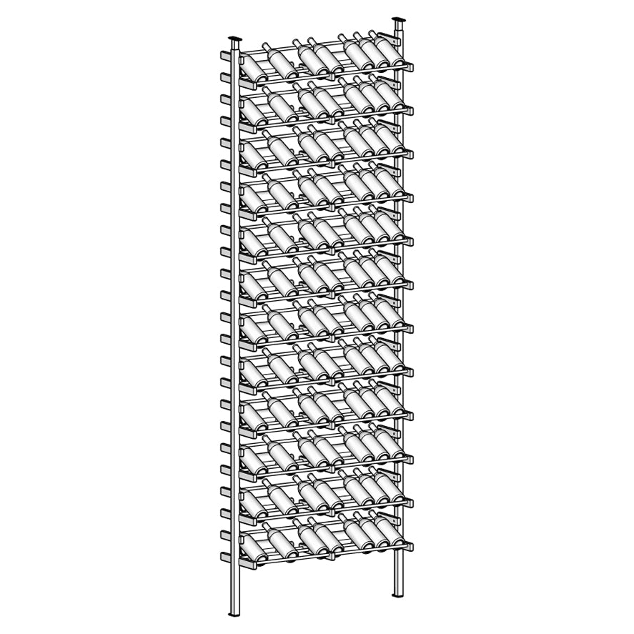 Line diagram of Display wine rack with multiple shelves 