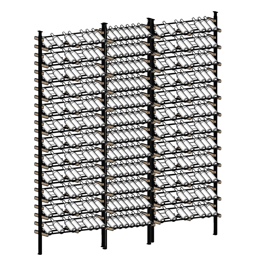 Display Wine Rack with multiple shelves and bottles