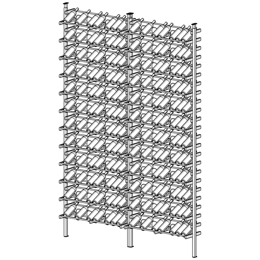 Display Wine Rack with multiple shelves wine bottles.