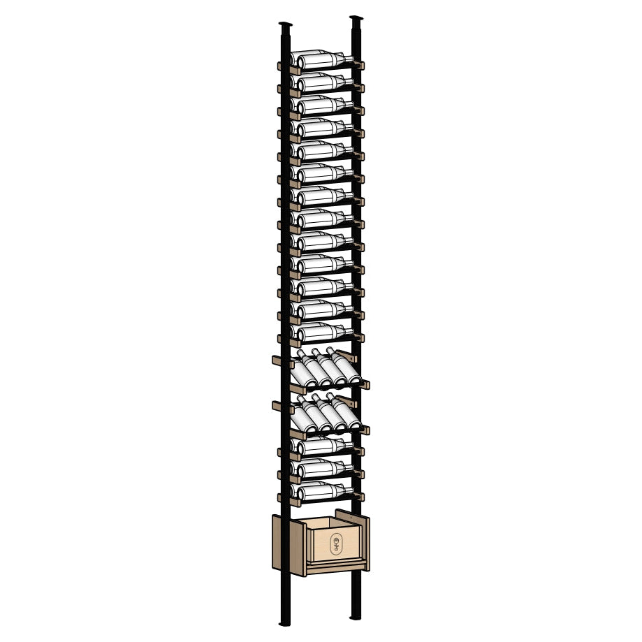 Ensemble Wine rack with shelve holding wine bottles 