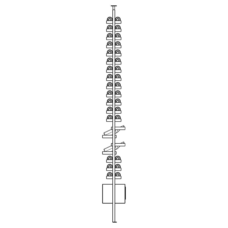 Diagram of Ensemble wine rack vertical bar with shelves and box holding wine bottles